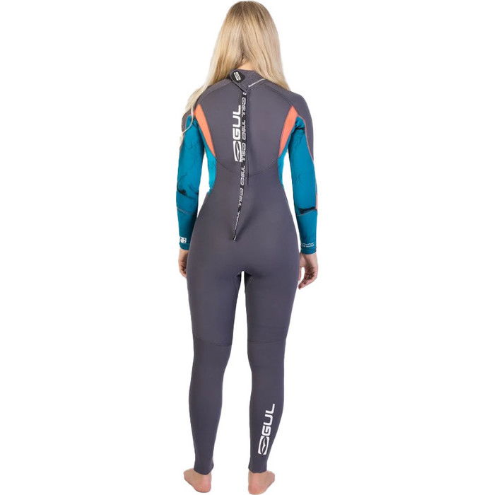 2024 Gul Womens Response 5/3mm GBS Back Zip Wetsuit RE1229-C1 - Grey / Marbel